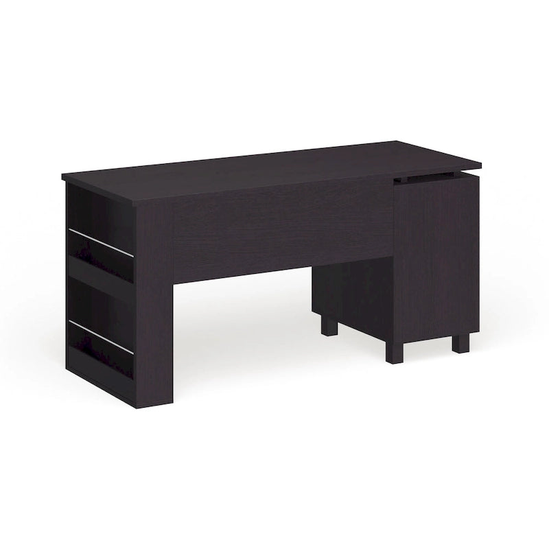 Bureau informatique Morr Modern Espresso de 59 pouces en bois avec 2 tiroirs par Furniture of America