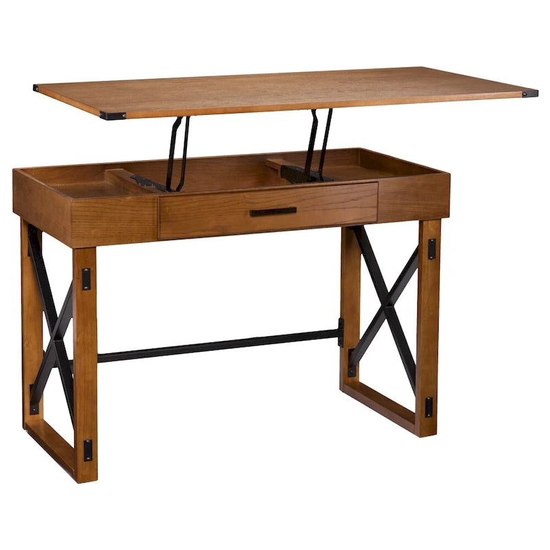 Bureau réglable en hauteur Carlan en pin vieilli de SEI Furniture