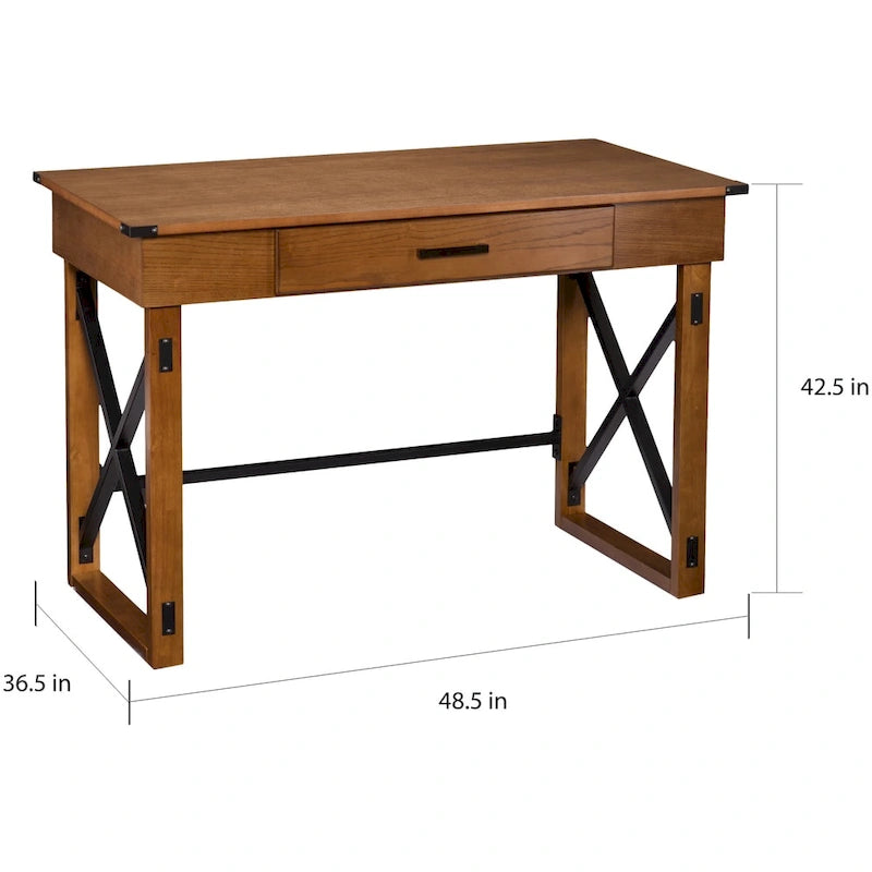 Bureau réglable en hauteur Carlan en pin vieilli de SEI Furniture