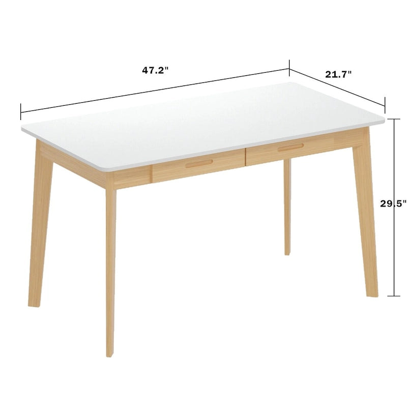 Bureau d'ordinateur Kerrogee 47,2 en bois avec 2 tiroirs - 4 couleurs