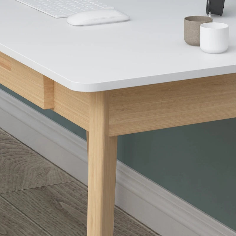 Bureau d'ordinateur Kerrogee 47,2 en bois avec 2 tiroirs - 4 couleurs