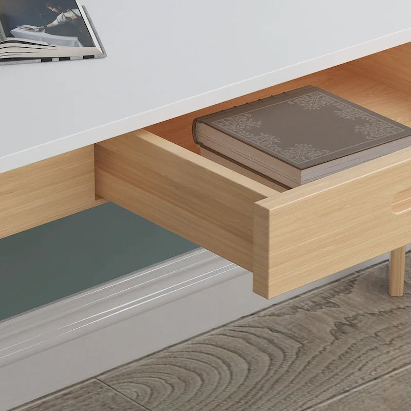 Bureau d'ordinateur Kerrogee 47,2 en bois avec 2 tiroirs - 4 couleurs