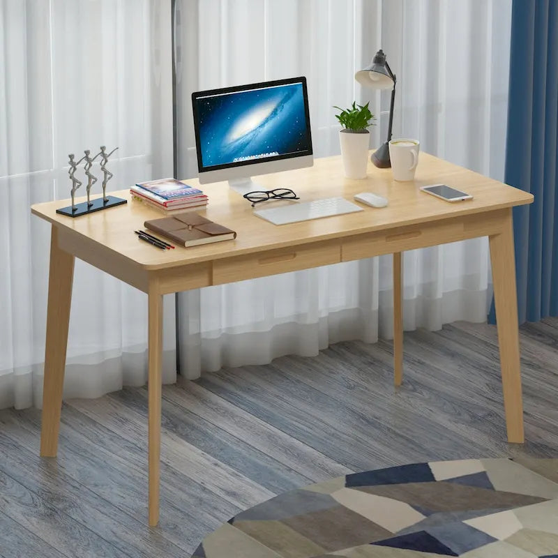Bureau d'ordinateur Kerrogee 47,2 en bois avec 2 tiroirs - 4 couleurs