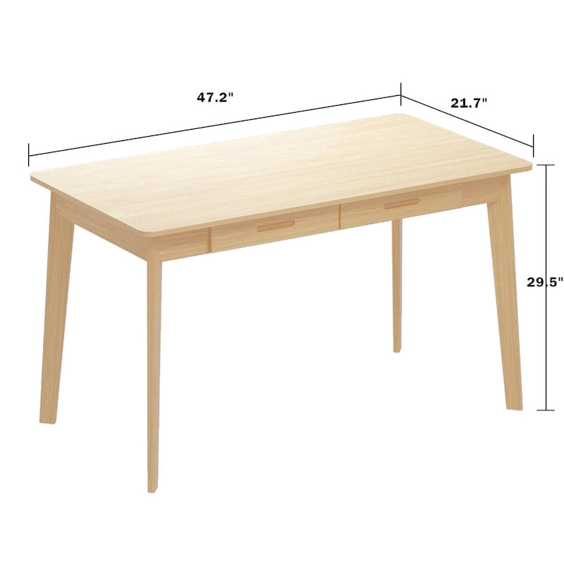 Bureau d'ordinateur Kerrogee 47,2 en bois avec 2 tiroirs - 4 couleurs