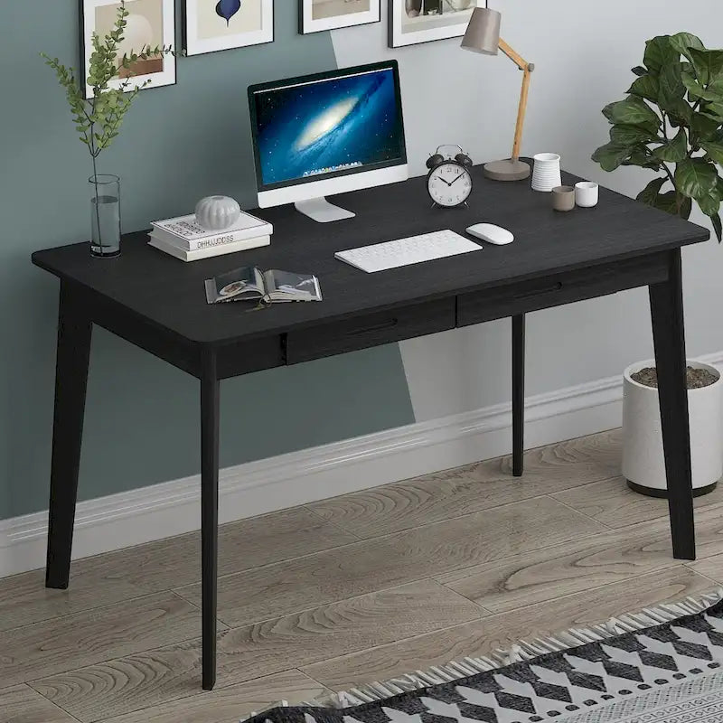 Bureau d'ordinateur Kerrogee 47,2 en bois avec 2 tiroirs - 4 couleurs