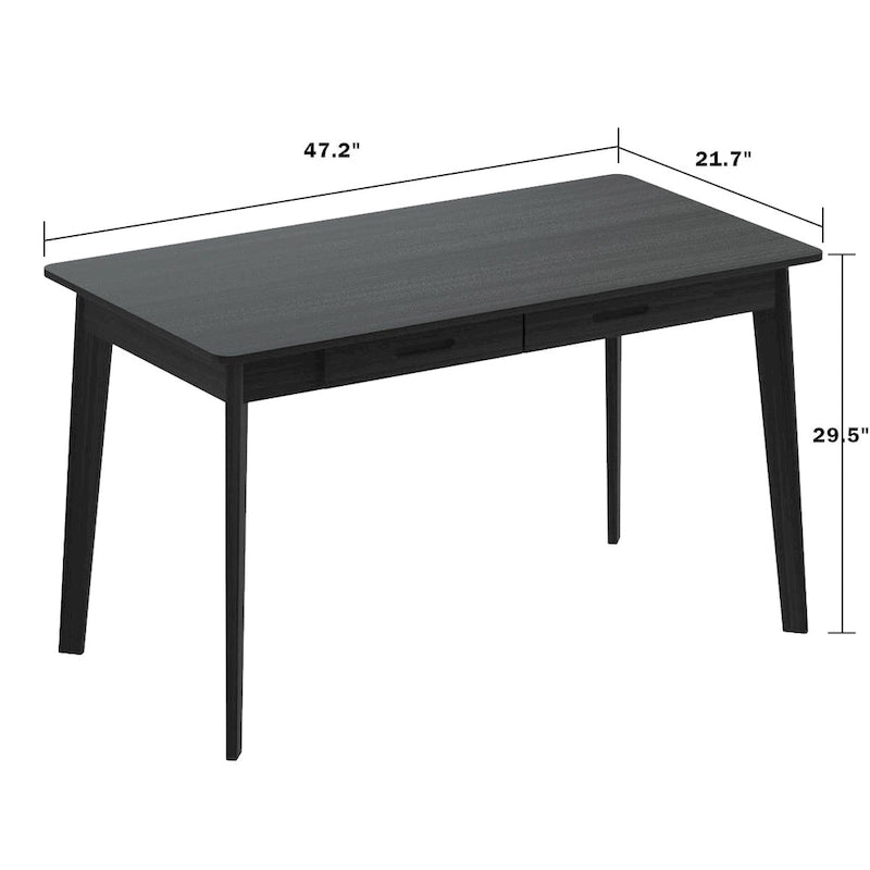 Bureau d'ordinateur Kerrogee 47,2 en bois avec 2 tiroirs - 4 couleurs