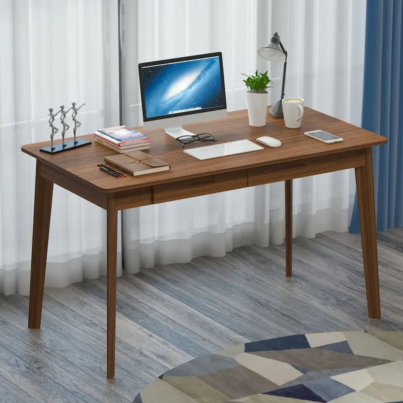 Bureau d'ordinateur Kerrogee 47,2 en bois avec 2 tiroirs - 4 couleurs