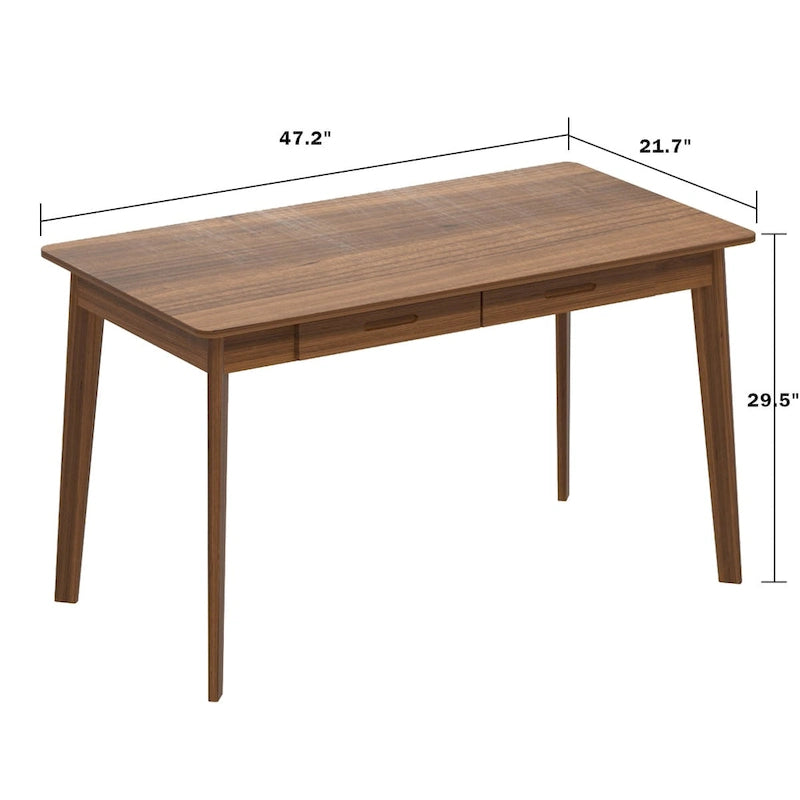 Bureau d'ordinateur Kerrogee 47,2 en bois avec 2 tiroirs - 4 couleurs