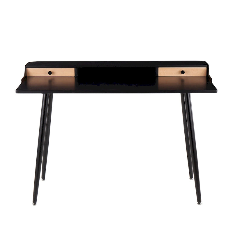 Bureau d'ordinateur Carson Carrington Creggan Mid-Century Modern en métal noir et bois