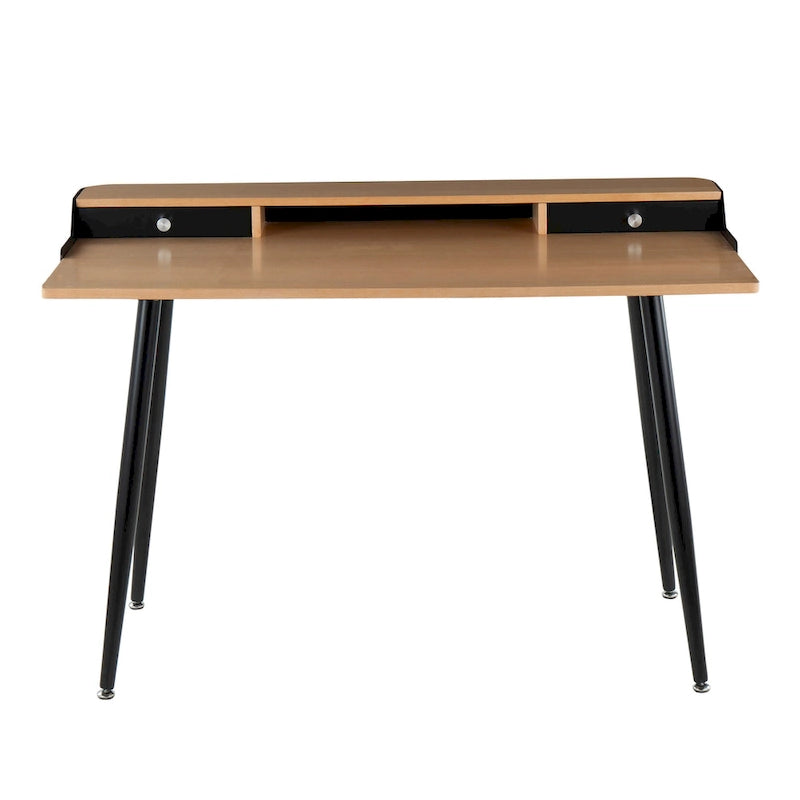 Bureau d'ordinateur Carson Carrington Creggan Mid-Century Modern en métal noir et bois