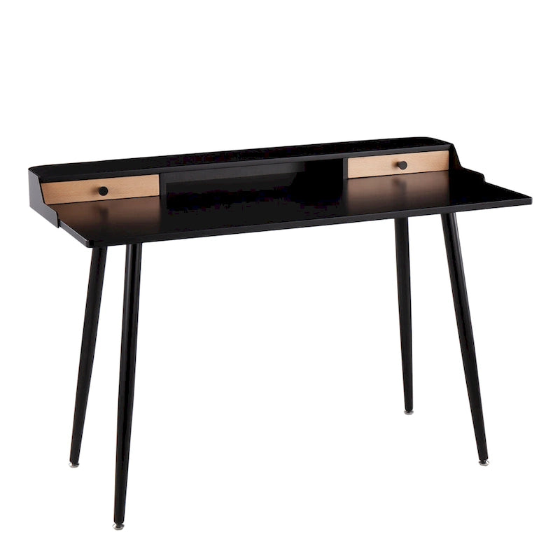 Bureau d'ordinateur Carson Carrington Creggan Mid-Century Modern en métal noir et bois