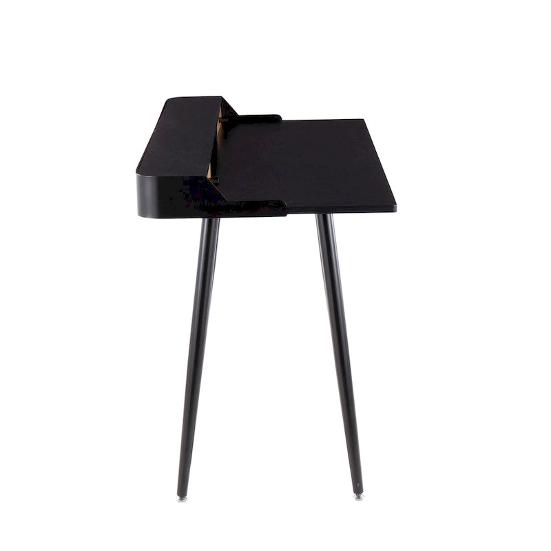 Bureau d'ordinateur Carson Carrington Creggan Mid-Century Modern en métal noir et bois