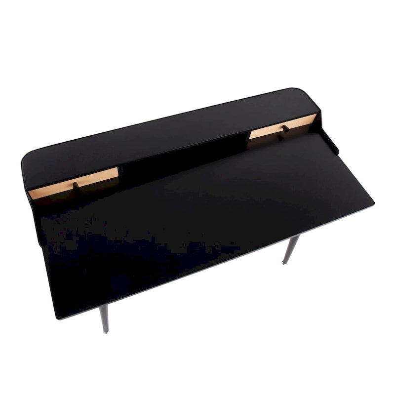 Bureau d'ordinateur Carson Carrington Creggan Mid-Century Modern en métal noir et bois