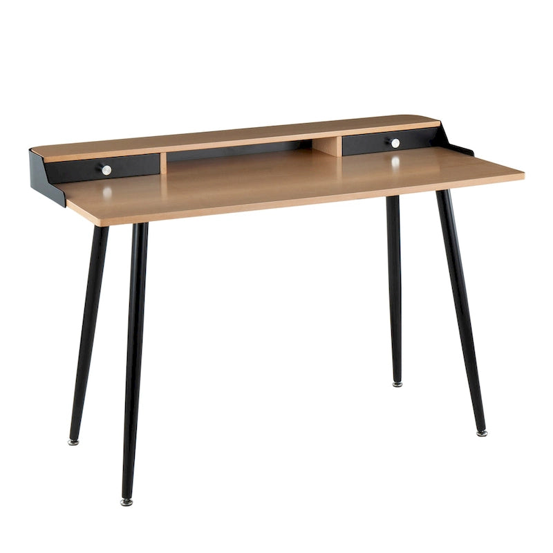 Bureau d'ordinateur Carson Carrington Creggan Mid-Century Modern en métal noir et bois