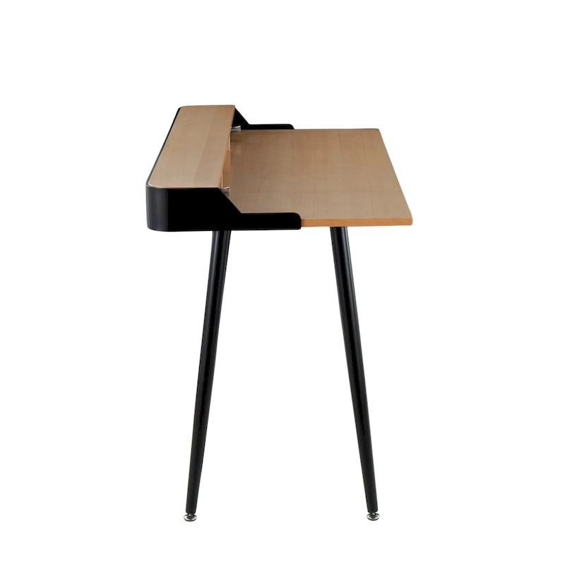 Bureau d'ordinateur Carson Carrington Creggan Mid-Century Modern en métal noir et bois