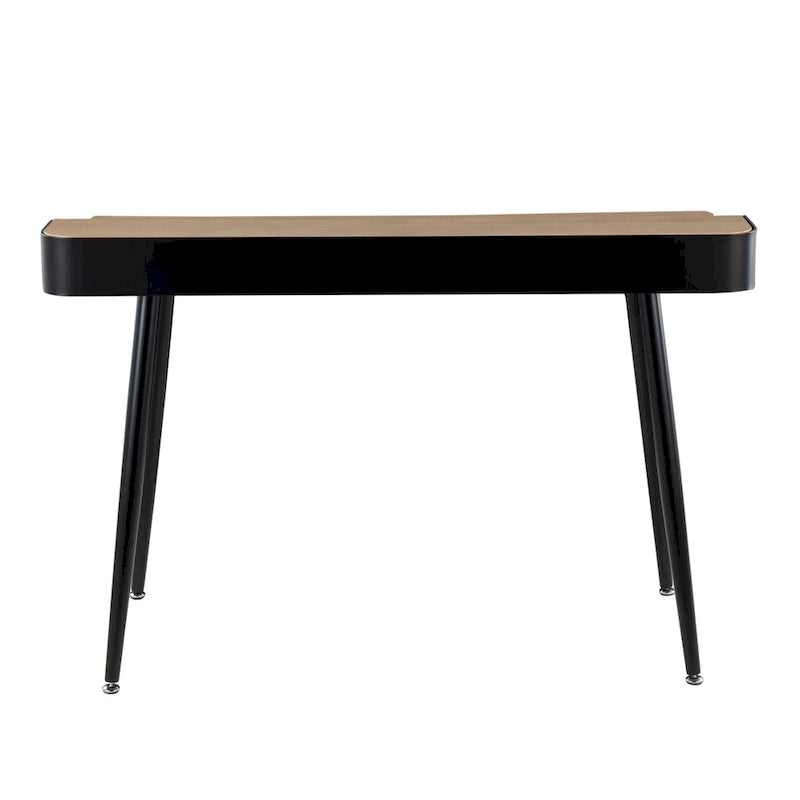 Bureau d'ordinateur Carson Carrington Creggan Mid-Century Modern en métal noir et bois