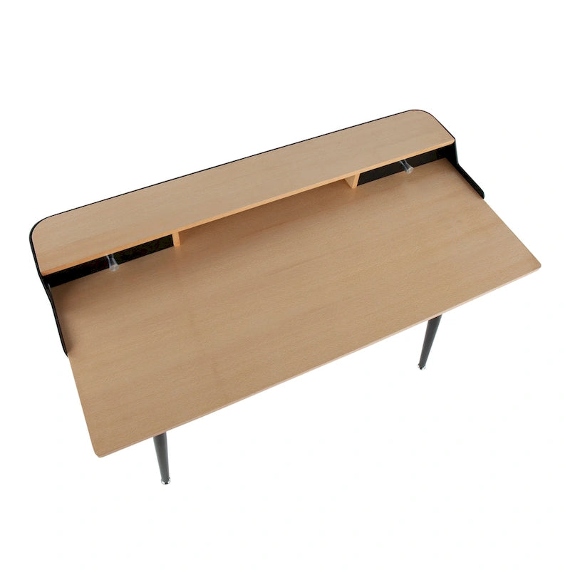 Bureau d'ordinateur Carson Carrington Creggan Mid-Century Modern en métal noir et bois