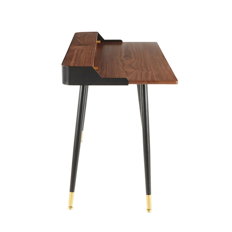Bureau d'ordinateur Carson Carrington Creggan Mid-Century Modern en métal noir et bois