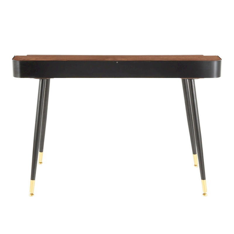Bureau d'ordinateur Carson Carrington Creggan Mid-Century Modern en métal noir et bois