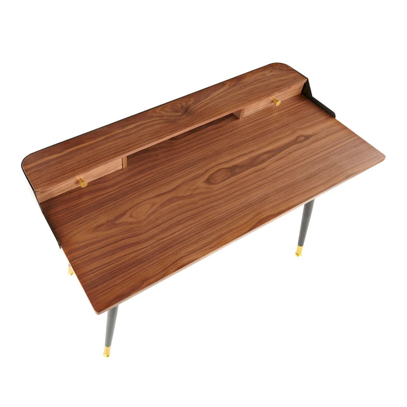 Bureau d'ordinateur Carson Carrington Creggan Mid-Century Modern en métal noir et bois