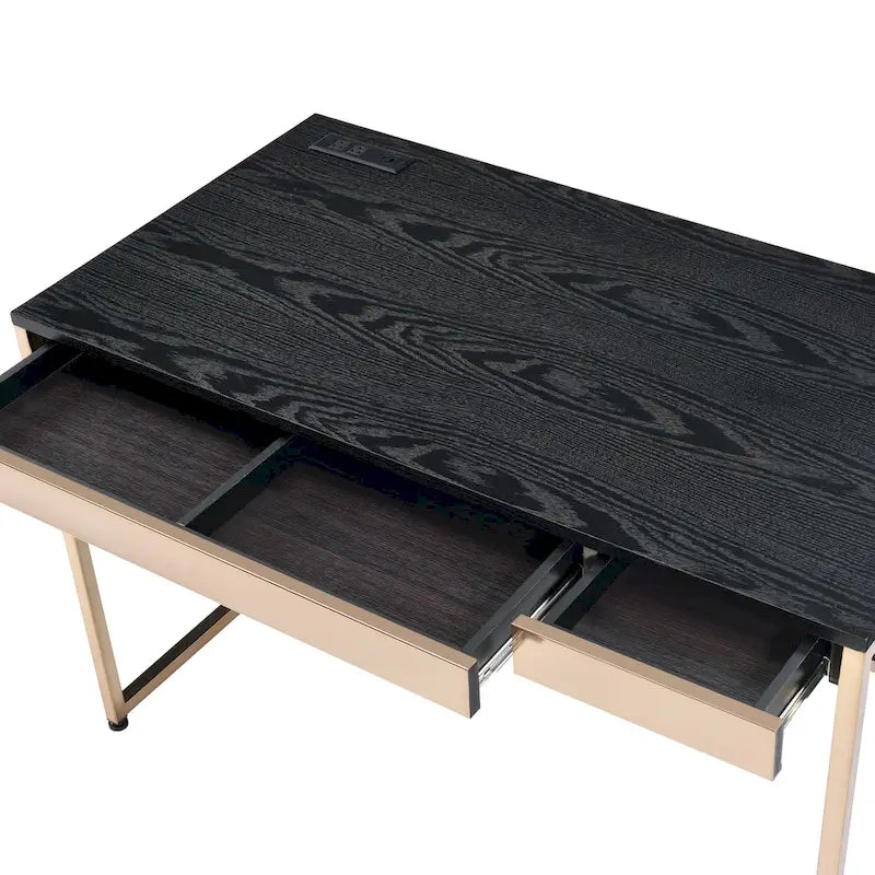 Bureau informatique Arthur Modern 122 cm en acier avec ports de charge par Furniture of America