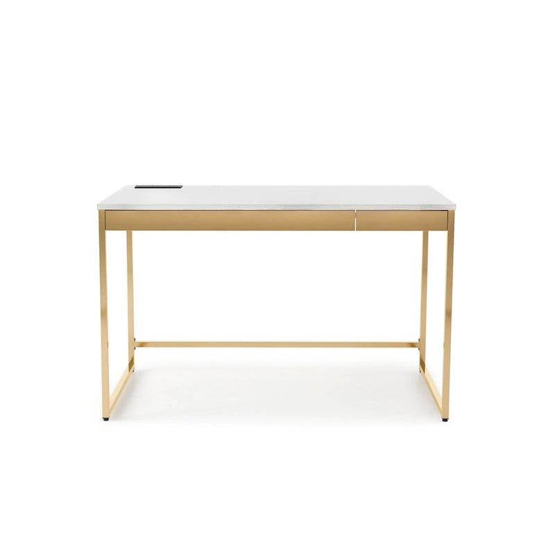 Bureau informatique Arthur Modern 122 cm en acier avec ports de charge par Furniture of America