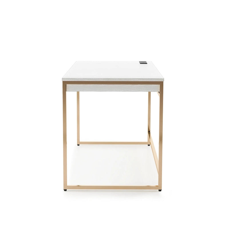 Bureau informatique Arthur Modern 122 cm en acier avec ports de charge par Furniture of America