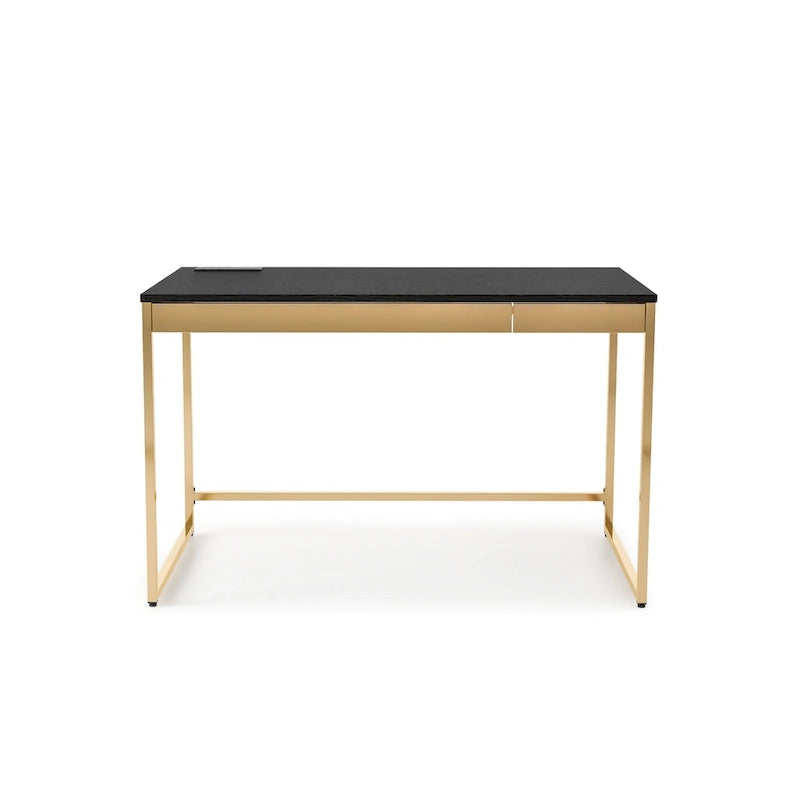 Bureau informatique Arthur Modern 122 cm en acier avec ports de charge par Furniture of America
