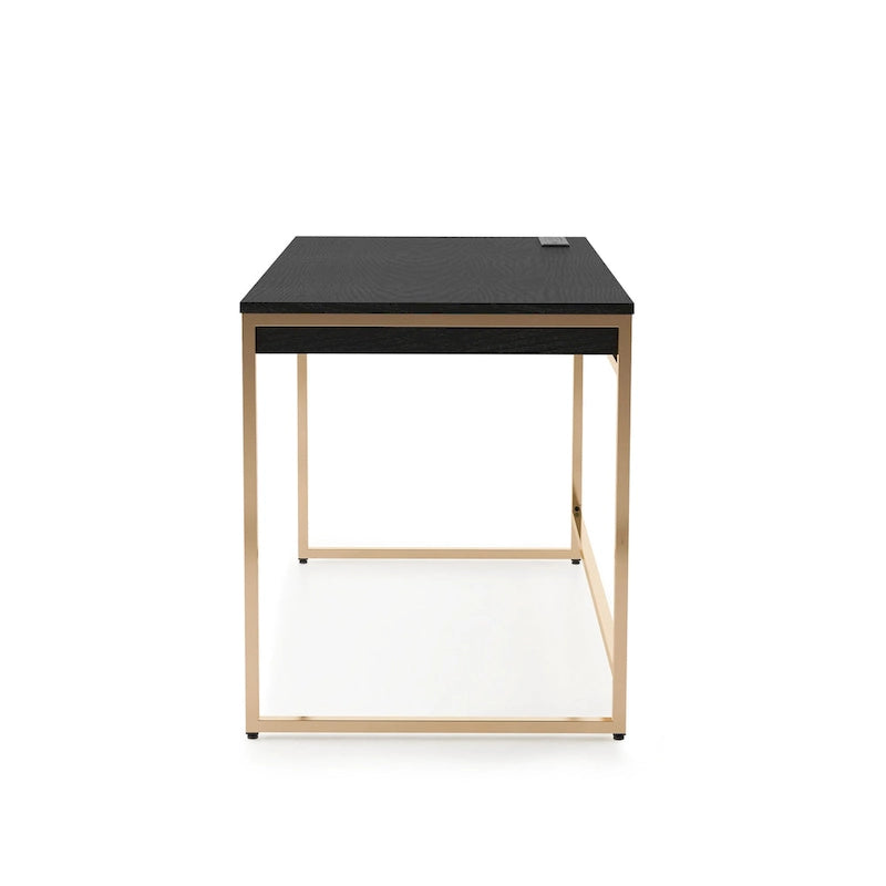 Bureau informatique Arthur Modern 122 cm en acier avec ports de charge par Furniture of America