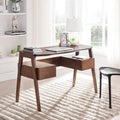 SEI Furniture Casella - Bureau d'écriture style Mid-Century moderne avec rangement