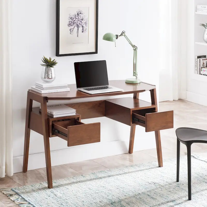 SEI Furniture Casella - Bureau d'écriture style Mid-Century moderne avec rangement