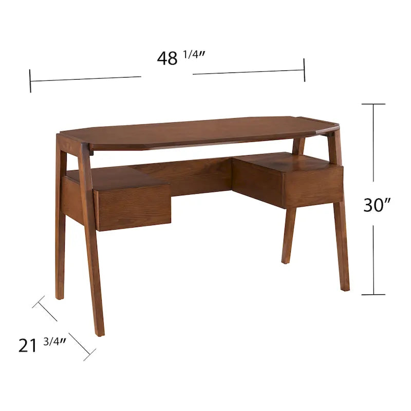 SEI Furniture Casella - Bureau d'écriture style Mid-Century moderne avec rangement