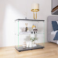 Two-door Glass Display Cabinet 2 Shelves with Door