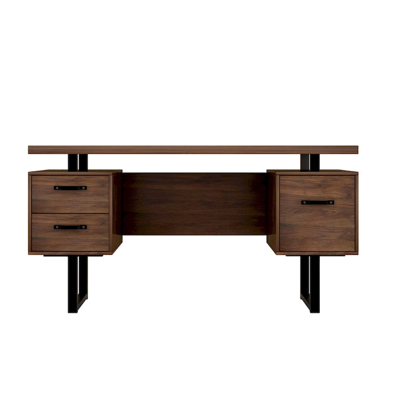 Bureau d'ordinateur à domicile avec tiroirs 150 cm