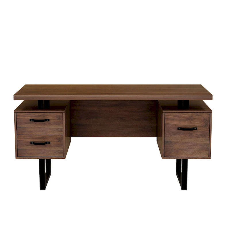 Bureau d'ordinateur à domicile avec tiroirs 150 cm