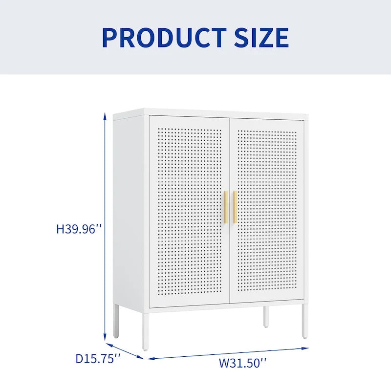 Armoire de rangement métallique avec 2 portes et 2 étagères réglables, Armoire de rangement de garage verrouillable en acier
