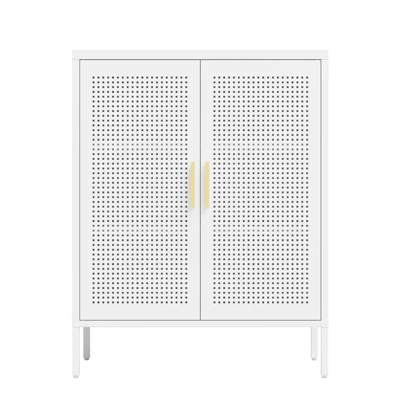 Armoire de rangement métallique avec 2 portes et 2 étagères réglables, Armoire de rangement de garage verrouillable en acier