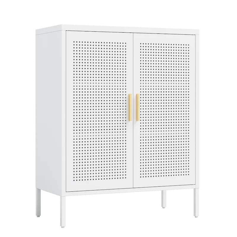 Armoire de rangement métallique avec 2 portes et 2 étagères réglables, Armoire de rangement de garage verrouillable en acier