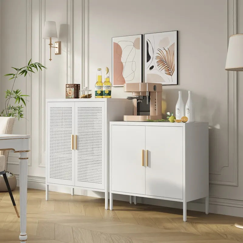Armoire de rangement métallique avec 2 portes et 2 étagères réglables, Armoire de rangement de garage verrouillable en acier