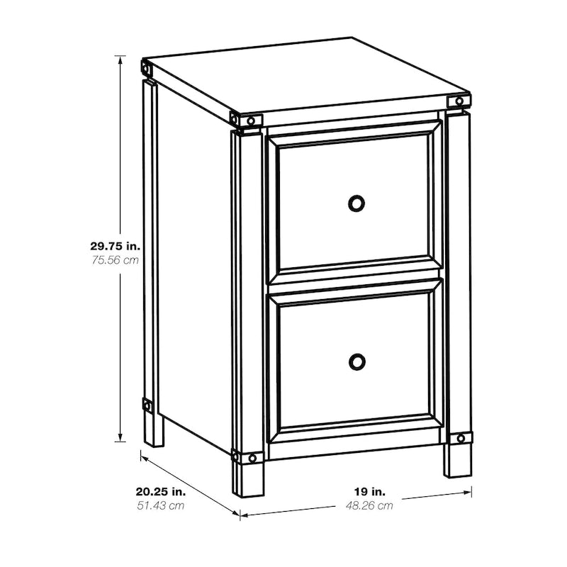 Meuble classeur à deux tiroirs OS Home & Office Furniture en placage de bois de noyer brossé
