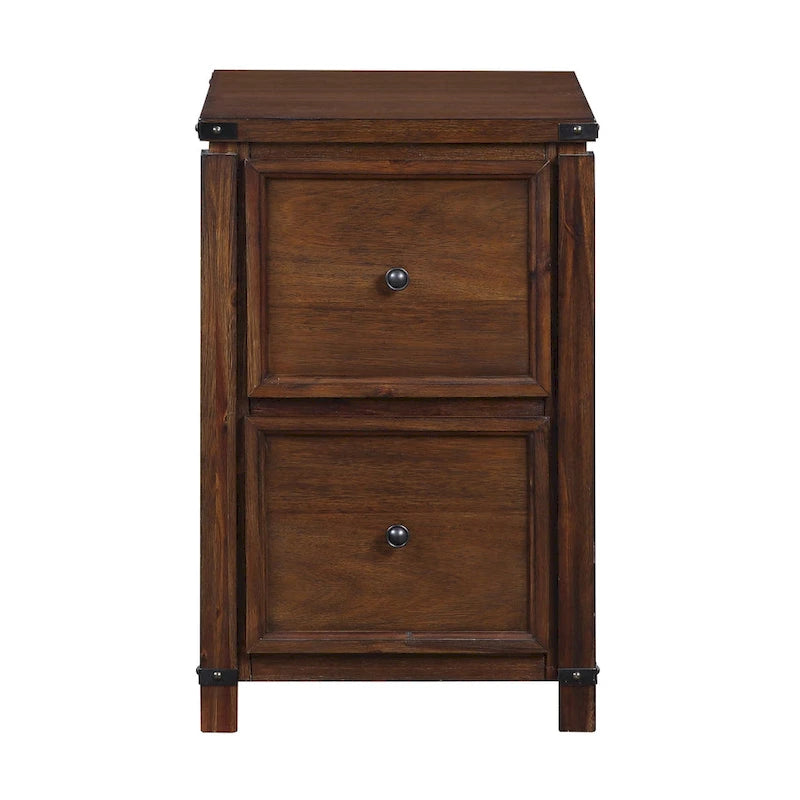 Meuble classeur à deux tiroirs OS Home & Office Furniture en placage de bois de noyer brossé