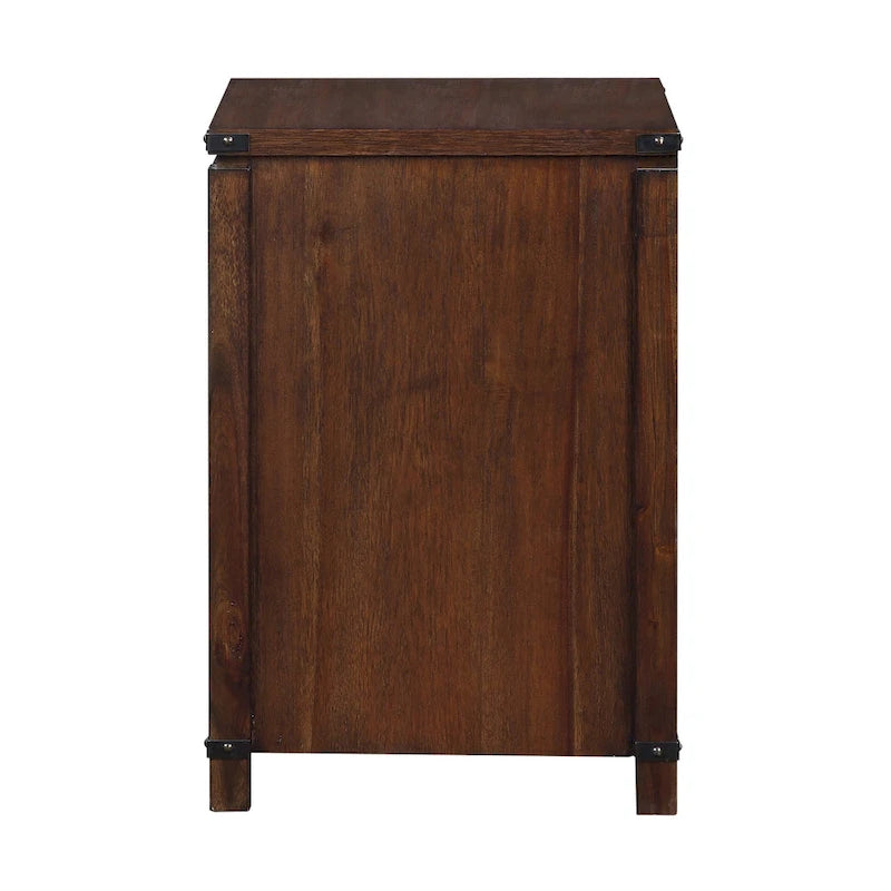 Meuble classeur à deux tiroirs OS Home & Office Furniture en placage de bois de noyer brossé
