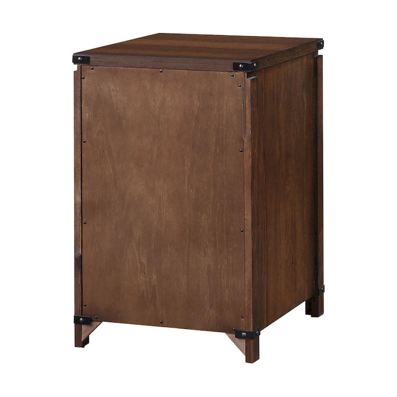Meuble classeur à deux tiroirs OS Home & Office Furniture en placage de bois de noyer brossé