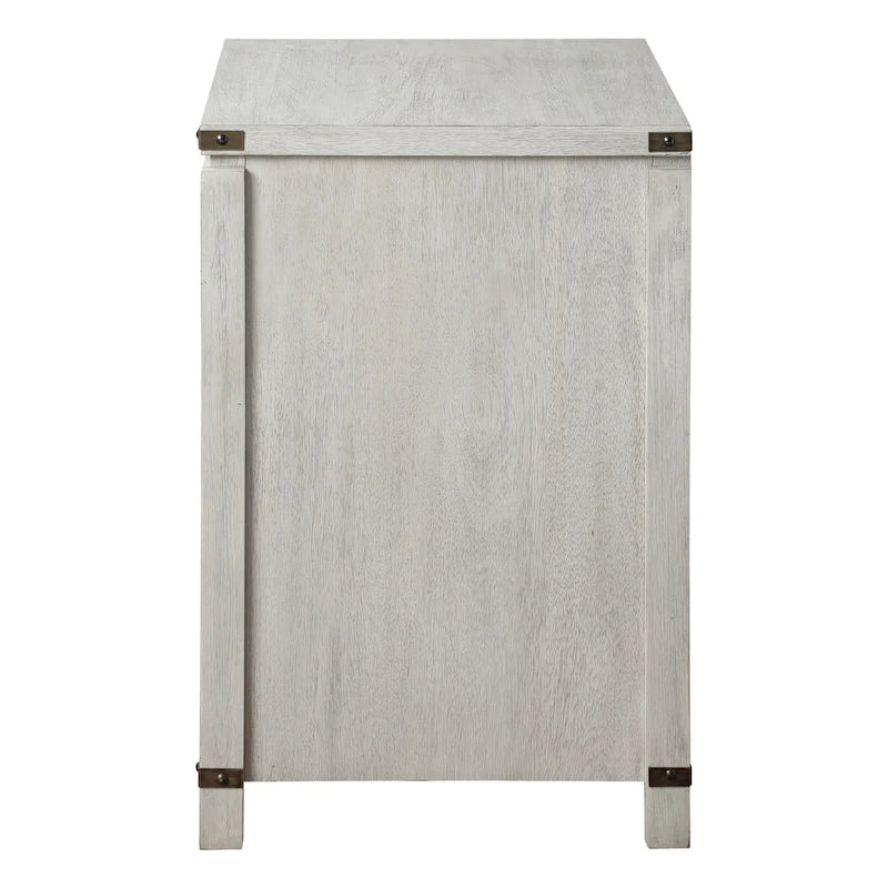 Meuble de classement à deux tiroirs OS Home & Office Furniture en placage de bois de chêne couleur champagne