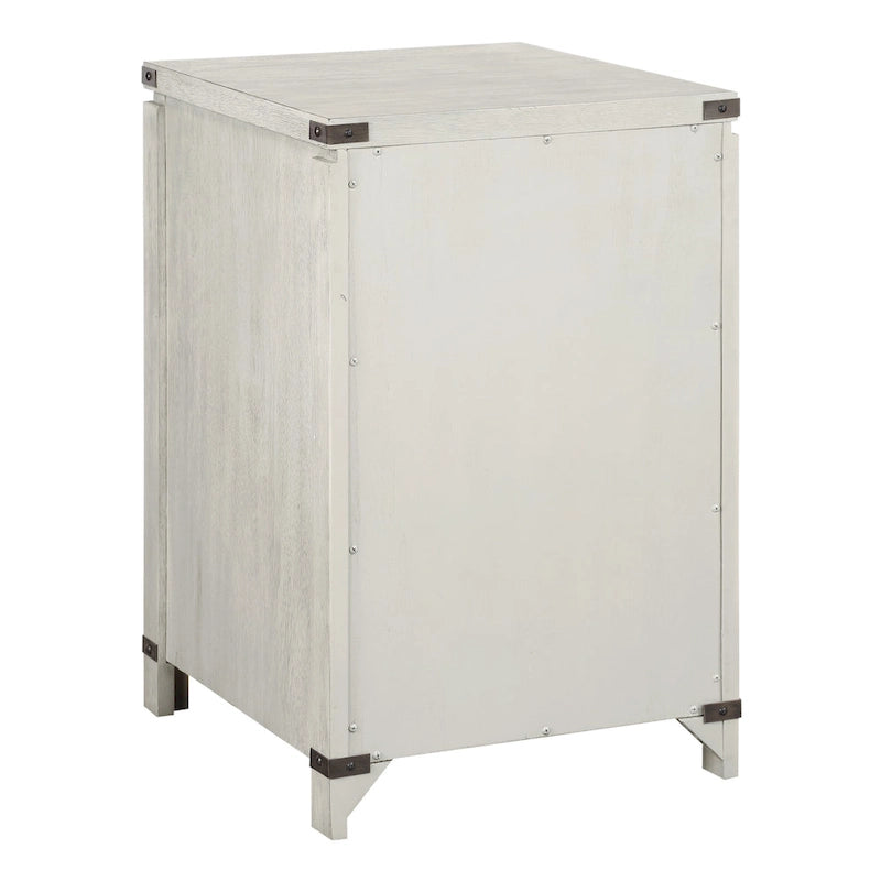 Meuble de classement à deux tiroirs OS Home & Office Furniture en placage de bois de chêne couleur champagne
