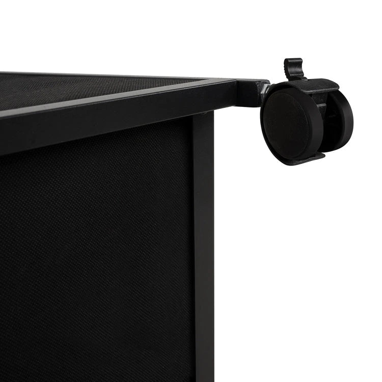 Meuble de classement mobile à 2 tiroirs avec support d'imprimante roulant avec étagère de rangement ouverte, armoire de classement verticale en tissu