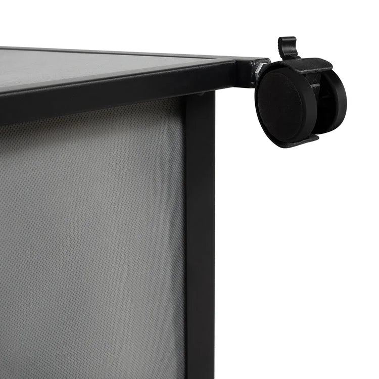 Meuble de classement mobile à 2 tiroirs avec support d'imprimante roulant avec étagère de rangement ouverte, armoire de classement verticale en tissu