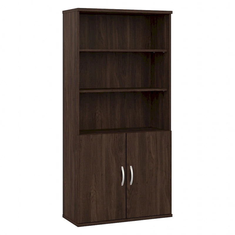 Bibliothèque hybride 5 étagères avec portes de Bush Business Furniture