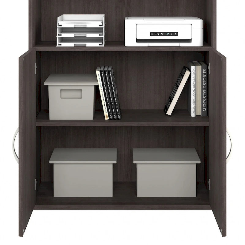 Bibliothèque hybride 5 étagères avec portes de Bush Business Furniture