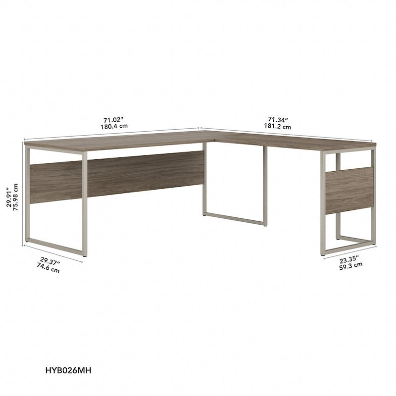 Bureau en L Hybrid de 72 po L x 30 po P de Bush Business Furniture